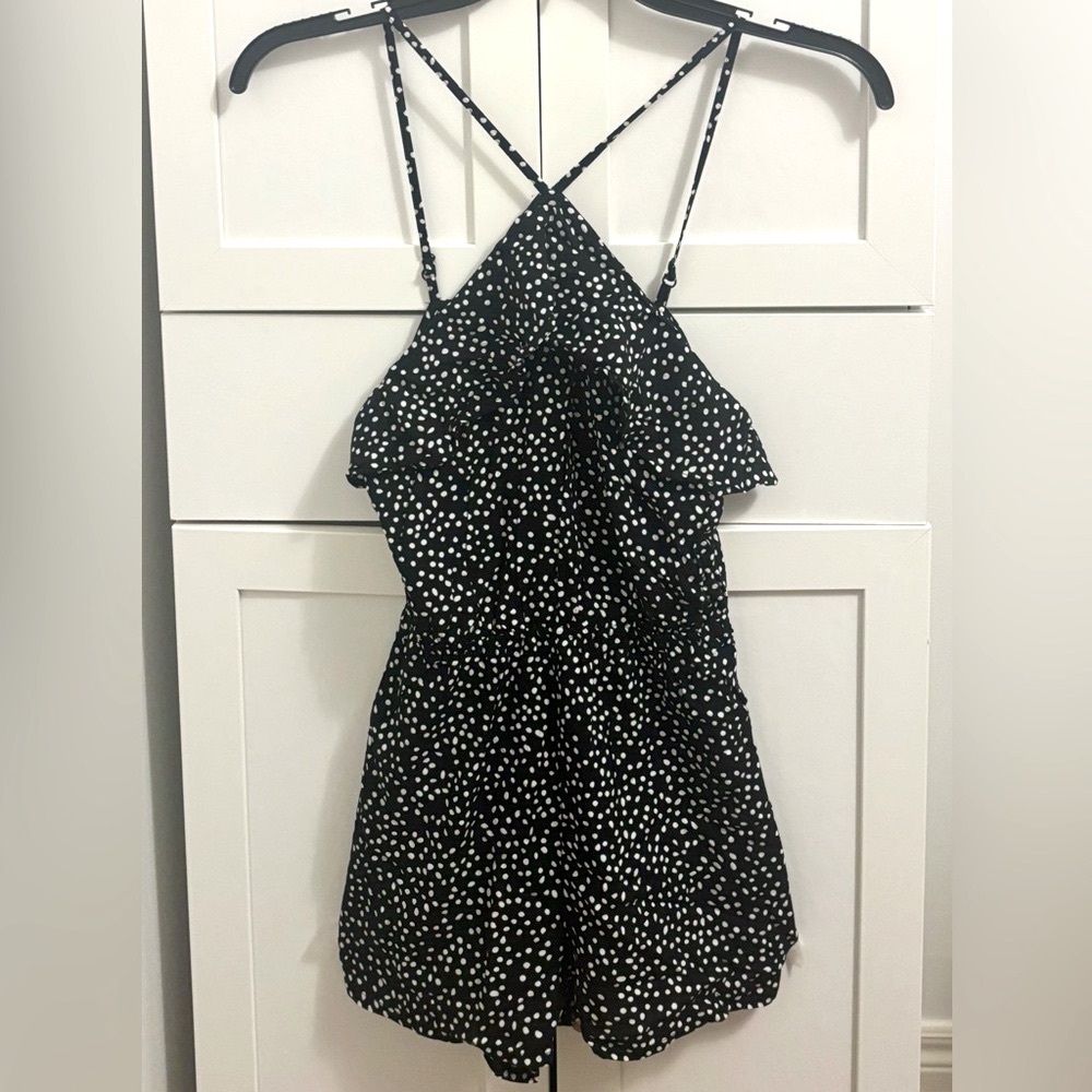 Black and White Polka Dot Romper